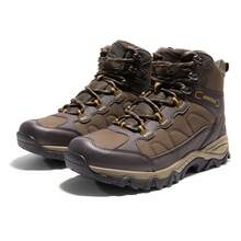 Men's Waterproof Hiking Boots Outdoor Mid Trekking Lightweight Mountaineering Shoes For Hiking, Hunting, Camping, Climbing, Cycling, Backpacking - Brown - View 4