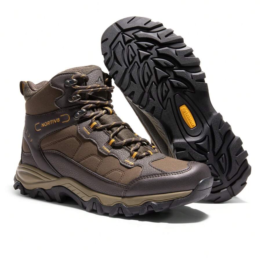 Men's Waterproof Hiking Boots Outdoor Mid Trekking Lightweight Mountaineering Shoes For Hiking, Hunting, Camping, Climbing, Cycling, Backpacking