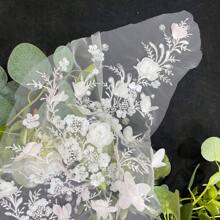 1pc Embroidered 3D Crystal Sequin Floral Lace Fabric Applique Patch, Front Chest & Back Decorative, Handmade DIY Hot Selling Material, White Versatile Fabric, Suitable For Birthday Party, Stage, And Crafting Hobbies (Emblem, Stickers)