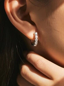 MODIAN MODIAN D Color U Shape Moissanite Earrings 925 Sterling Silver Elegant Exquisite Hoop Earrings For Women Wedding Jewelry