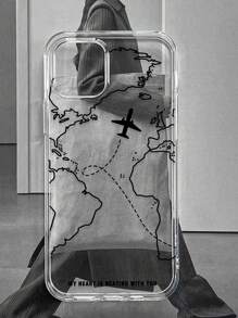 Travel, Tourism, Airplane Route Design Phone Case, Airplane Print Phone Case, "My Heart Is Beating With You" Love Slogan Phone Case, Compatible With IPhone Case & Galaxy Case, Phone Case Compatible With IPhone 17 / 17 Air / 17 Pro / 17 Pro Max, Cover Compatible With IPhone & Galaxy Protective Shell, Compatible With IPhone 13 Case, Compatible With IPhone 15 Case, Compatible With IPhone 16 Pro Max Case, Cover For S26/S26 PLUS/S26 Ultra - Multicolor - View 1