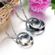 1pc Personalized Ring Necklaces Set, Custom Name,Couple Necklaces, Ring Necklace, Hidden Message Necklaces, Anniversary Gift, Valentines Day Gift