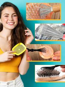 Hair Comb Cleaning Tools – Easy-To-Use Rake Comb To Remove Hair, Lint, And Dirt – Mini Cleaning Claw, Suitable For Home And Salon. Hair Combs, Brushes, Hair Tools, Hair Products And Accessories, Suitable For Hair Salons, Beauty Parlors, Back-To-School Season, Travel And Vacation Essentials, Women's Hair Accessories, Brushes, Detangling Combs, Ball Combs, Mini Hair Comb Sets, Wooden Combs, Hair Brushes. - Multicolor - View 4