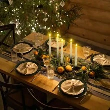 3pcs/6pcs Black White LED Long Pole Electronic Candle Lights, Flameless Halloween Candles Lights, Simulated Candles Lights, Christmas Decoration Light, Valentine's Day Decoration Lights, Decorative Lighting For Tea Light Birthday Wedding, Dining Table Candle Light, Halloween, Tea Light, Birthday, Wedding, Party, Indoor And Outdoor Creative Scene Decoration Light, Excluding Batteries ﻿ - White - View 8