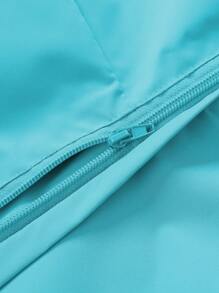 Áo khoác trùm đầu chống gió cho nữ, Áo khoác thể thao ngoài trời nhẹ, Mùa xuân/Thu - Màu xanh lam - Xem 7