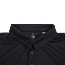 Adidas 男士休闲短袖 Polo 衫，简约领口设计，适合健身、训练、跑步、运动 HR8730 - 黑色 - 查看 3