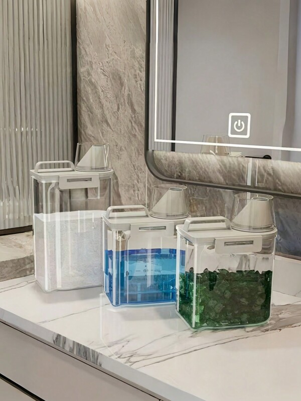 1pc Laundry Powder Storage Box, Large Capacity Laundry Detergent Capsule Bucket Container, Household Laundry Liquid Storage Box