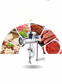 1 件装家用多功能铝合金手动绞肉机、料理机、面条香肠压制机、水果蔬菜切碎机 - 彩色 - 查看 4