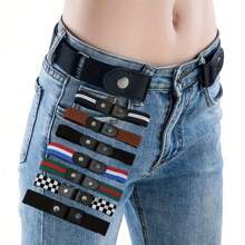 Damen elastischer Gürtel ohne Schnalle, nachgiebiger Gürtel, verstellbares Design. Ein elastischer Gürtel, verstellbar, ohne Schnalle, passend für Jeans, unsichtbarer elastischer Gürtel, geeignet für Damen und Herren im Ins-Stil