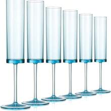 可重复使用的优雅塑料香槟杯，适用于派对、婚礼、生日和圣诞节 - 防碎、可用洗碗机清洗且可重复使用