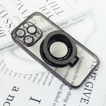1 件黑色电镀 TPU 手机壳，带相机镜头保护膜，Magsafe 兼容防震保护套，兼容 15 Pro Max、14、13、12、11