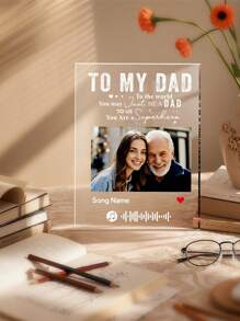 1 Pieza Placa Personalizada De Spotify, Placa Personalizada Con Foto De Pareja, Placa De Foto Personalizada, Placa De Música Personalizada De Canción De Pareja, Marco De Foto Personalizado Para Decoración Del Hogar, Placa De Canción De Portada De Álbum, Regalos Únicos Para Mujeres, Regalos De Arte Musical Románticos, Regalo De Aniversario, Regalo De San Valentín, Regalo De Cumpleaños, Regalo De Bodas, Regalo Del Día De La Madre, Regalo Del Día Del Padre, Regalo Para El Mejor Amigo, Mejor Regalo Para Mamá / Papá, Regalo Para Ella / Él, Mejor Regalo Para Novia / Novio - A MI PAPÁ BLANCO - Ver 3