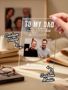 1 Pieza Placa Personalizada De Spotify, Placa Personalizada Con Foto De Pareja, Placa De Foto Personalizada, Placa De Música Personalizada De Canción De Pareja, Marco De Foto Personalizado Para Decoración Del Hogar, Placa De Canción De Portada De Álbum, Regalos Únicos Para Mujeres, Regalos De Arte Musical Románticos, Regalo De Aniversario, Regalo De San Valentín, Regalo De Cumpleaños, Regalo De Bodas, Regalo Del Día De La Madre, Regalo Del Día Del Padre, Regalo Para El Mejor Amigo, Mejor Regalo Para Mamá / Papá, Regalo Para Ella / Él, Mejor Regalo Para Novia / Novio - A MI PAPÁ BLANCO - Ver 1