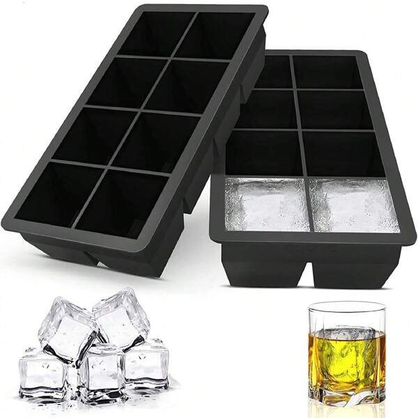 1 Set de molde de silicona - Tamaño grande para whisky y cócteles, ideal para hacer hielo hecho a mano, bolas de whisky y cubitos de hielo para cócteles