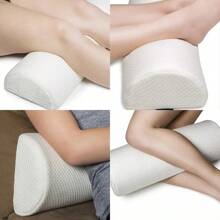 Comfortable Padded Pillow For Legs, Back, And Head, Memory Foam With Cotton Cover, Lumbar Support Pillow For Half Pillow - 白色 - 查看 6