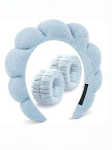 1Pc Face Washing Headband/2Pcs Face Washing Wrist Straps/3 Set Of Hydrotherapy Headbands, Skincare Bow Headband, One Pair Of Wash Face Wristbands,Makeup Headbands, Face Washing Headbands, Skincare Headbands, Velvet Fluffy Sponge Headbands, Bows, Bubbles, Hydrotherapy Headbands.Valentine's Day Couple As Gift Hairdressing Tool,Hairband,Hair Hoop