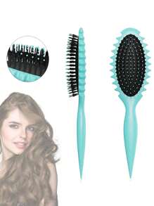 Diseñado por Candybrush Nuevo cepillo definidor de rizo 2024, cepillo para cabello rizado, cepillo para peinado con pinzas de caimán, cepillo perfilador de rizado y elevador de bordes para cabello rizado húmedo, desenredado, moldeado y definición de rizos para mujeres y hombres