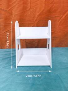 1pc Shelf Design Decoration Craft, Simple Plastic White Decorative Object For Home Decoration Best Gifts Birthday Plates Kitchen Accessories Kitchen Decor Table Tray Trays Fruit Tray Tray Decor Graduation - White - View 3