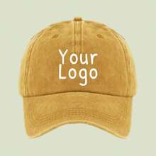 1pc Customized Logo Washed Baseball Cap, Unisex Custom Baseball Hat, Gift For Dad/Mom, Valentine's Day Gift, Wedding Gift, Birthday Gift, Personalized Gift, Vintage Vibe - Style a - View 13