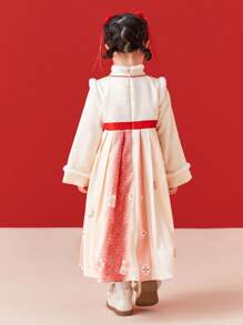 Balabala Girls' Hanfu-Style Dress, Warm And Chinese-Inspired Outfit - Yellow - View 2