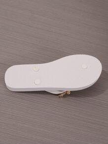 Tongs de luxe à chaîne de cristaux multicolores de conception originale, souples et antidérapantes, style fée de villégiature, chaîne décorative amovible, sandales d'été 2025 pour dames (Matériel)