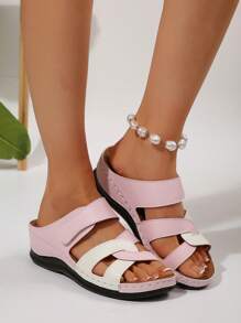Pansy Women Daily Casual Versatile Lightweight Comfortable Summer Sandals - Pink - View 2