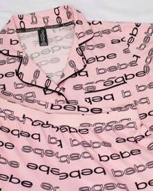 Bebe Pajama Set For Women, Stretch Rayon Knit Short Sleeve PJs For Women Set, Ladies Pajamas Sets - Blush - View 4