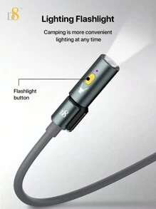 D8 240W 3-In-1 Portable Charging Cable ,High-Lighted LED Night Lamp A Light Feature For Illumination. ,USB C Charger Cable Fast Charge - Grey - View 4