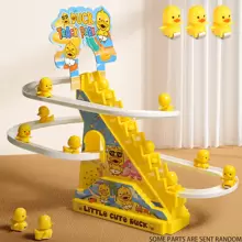 1 Set Duck Pursuit Track Game Playset (With 3 Yellow Ducks), Climbing Stairs Toy Rollercoaster Toy With Lights And Music, Toy Gift Set For Birthday, Parent-Child Interactive Toy