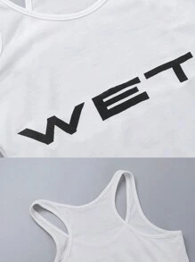 WEGIRL Sexy U-Neck One-Piece Romper Spaghetti Strap Sleepwear Bodysuit Casual Loungewear Playsuit For Daily Casual,Home Lounge - trắng - Xem 10