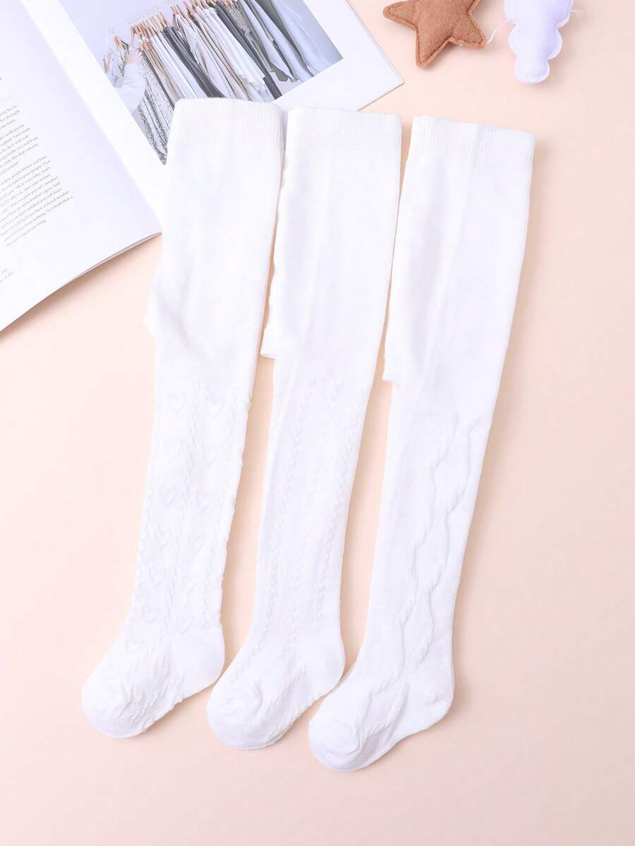 3 件装女孩心形印花紧身裤，甜美紧身裤适合女孩学生校服和日常穿着