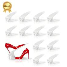 12pcs/20pcs Shoes Slots Organizer For Closet, Shoe Rack Organizador  For Closet Organization, Shoe Slots Organizer Shoe Storage Shoe Holder Space Saver For Entryway - White - View 6