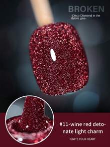 annies 10ML Reflective Glitter Gel Nail Polish Champagne Silver Pink Semi-Permanent Varnishes Soak Off UV LED Disco Diamonds Gel Polish Nail Art DIY 1pc/12PCS Nails - Multicolor - View 13