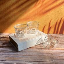 12 Pcs Glass Tea Cup Set, Gold Arabic Letter Teacups, Cute Mini Coffee Cups, Vintage European/ Cups For Black Tea, Water, Milk, Perfect For Kitchens, Restaurants, Banquets, Parties, Weddings, Festivals, Birthdays, Entertaining Guests Tea Sets Back To School - Gold - View 7