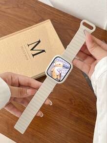 2件套时尚可调节磁吸硅胶表带和柔软镂空保护壳套装,兼容 38/40/41/42/44/45/46/49mm,适用于 Ultra/SE/11/10/9/8/7/6/5/4/3/2/1系列 - 多色(無手錶) - 查看 3