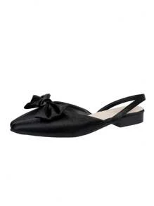 Ballerine dolci da ragazza con punta affusolata e fiocco, nuovi mocassini da slip-on per uso interno ed esterno, guida quotidiana e lavoro, con cinturino sul tallone, versatili con outfit casual