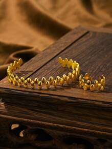 2件套或1件装18K镀金不锈钢水滴形手链戒指套装，女士珠宝，婚礼派对，约会礼物 - 金黃色 - 查看 4