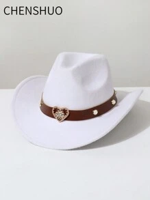 1 peça chapéu de cowboy de lã sintética feminino, tema de cowboy ocidental, adequado para festivais de música, eventos de cowboy ocidental, festas vintage, festas à fantasia, celebrações, apresentações de palco e uso diário - cartola - Ver 3