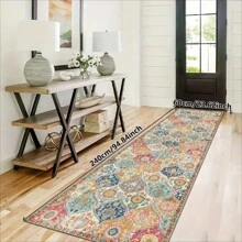 1pc Best-Seller [5mm Thickness] Boho Style Printed Kitchen Mat, Living Room Rug, Bedroom Carpet - 100% Polyester Fiber, Stain Resistant, Anti-Slip Bottom, Machine Washable - Suitable For Indoor And Outdoor Area, Kitchen, Home Decor, Room Decor, Bedroom, Laundry Room - All Season Use.