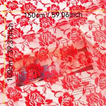 Lace Fabric In Multiple Sizes & Colors: 59inch*39.37inch /150cm*100cm /150cm*200cm /150cm*300cm /150cm*500cm Floral Rose Knitted Lace Fabric, Non-Stretch, Black, White, Beige, Sky Blue, Burgundy, Pink, Purple, For DIY Clothing, Wedding Dress, Sewing, Home Curtain, Door Curtain, Wedding Decor, Party Decor, Sports Festival Headpiece, Ribbon Decorations