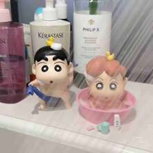 CRAYON SHINCHAN 1pc Bathing Kui Crayon Shin Chan Handmade Nohara Shinnosuke Cute Anime Doll Desktop Decoration Bathing Set - Multicolor - View 2
