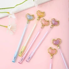 3pcs -20pcs Creative Heart And Star Bead Assorted Color Neutral Pen Cute Highly Attractive Shape Gel Pen, Signature Pen, 0.5mm Black Ink, Back To School, School Supplies, Kawaii Stationery, Perfect For Valentine's Day ,Business, Office, Special Occasions, Weddings & Christmas Gifts