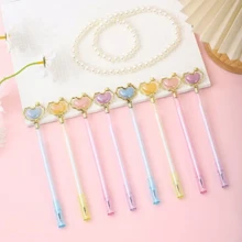 3pcs -20pcs Creative Heart And Star Bead Assorted Color Neutral Pen Cute Highly Attractive Shape Gel Pen, Signature Pen, 0.5mm Black Ink, Back To School, School Supplies, Kawaii Stationery, Perfect For Valentine's Day ,Business, Office, Special Occasions, Weddings & Christmas Gifts