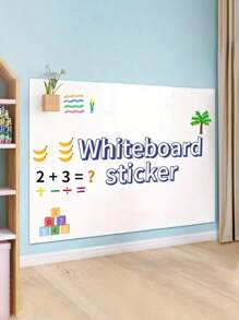 Removable Electrostatic Whiteboard Sticker, Reusable Dry Erase Drawing Film, No-Adhesive Graffiti Board For Kids, Home Classroom Learning Decor - White - View 2
