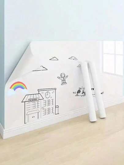 Removable Static Whiteboard Wall Sticker, Thick Reusable Erasable Drawing Film, Adhesive-Free Children's Graffiti Writing Board, Home/Classroom Educational Decor, Essential For Kids' Art & Learning