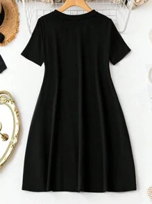 Plus Size T-Shirts - Black - View 3