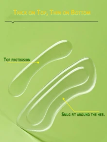 1 Pair Transparent Shoe Insoles, Cushions For Loose Shoes, Blister & Pain Protector, Filler To Tighten Shoes, Anti-Friction & Slip, For Women - Clear - View 6