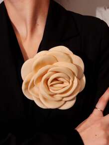 12.5-15 厘米多层精致面料山茶花胸针，适用于装饰连衣裙、西装等服饰配饰，用于衣服包包饰品学校办公室配饰衬衫夹克珠宝圣诞节万圣节衣服别针有趣可爱的教师礼物 - 彩色 - 查看 8