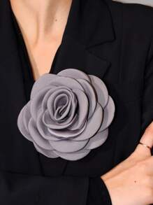 12.5-15 厘米多层精致面料山茶花胸针，适用于装饰连衣裙、西装等服饰配饰，用于衣服包包饰品学校办公室配饰衬衫夹克珠宝圣诞节万圣节衣服别针有趣可爱的教师礼物 - 彩色 - 查看 10