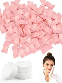 50PCS Mini Compressed Towel Disposable Capsules Towels Magic Face Care Tablet Outdoor Travel Cloth Wipes Paper Tissue